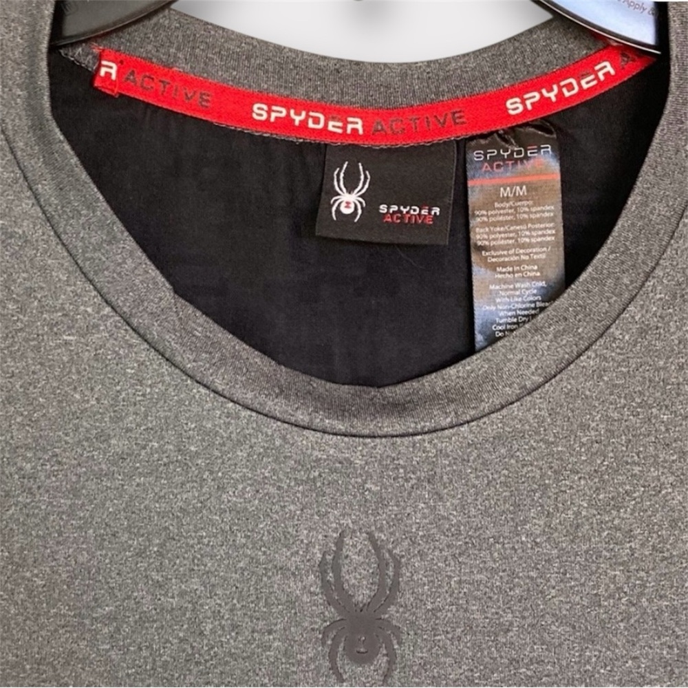 Spyder Men’s Tee Shirt Gray Medium Short Sleeve Crewneck EUC - Picture 5 of 10